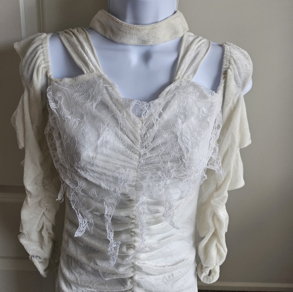 Fun Costumes Bride of Frankenstein Costum, Size Small With Choker - Picture 2 of 8